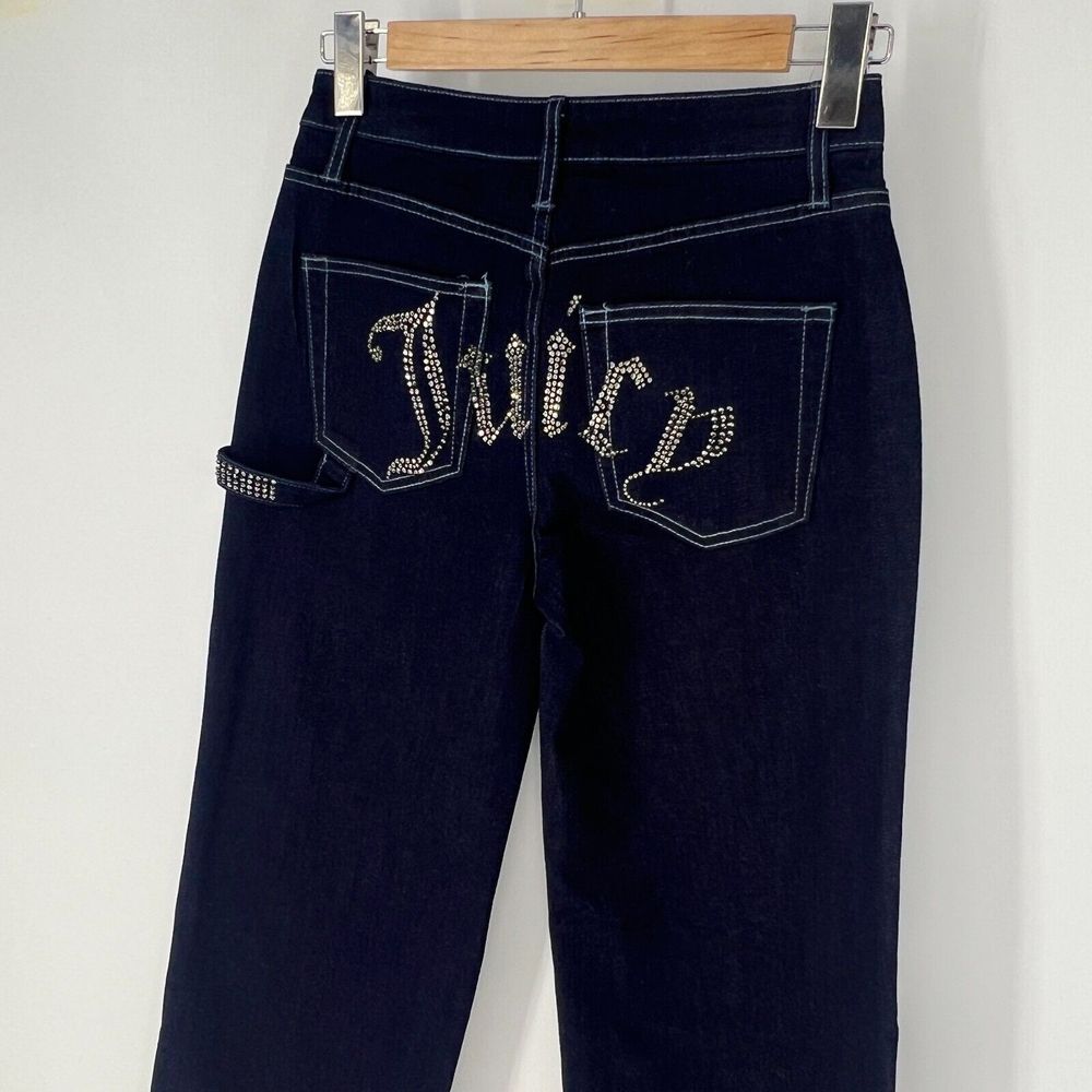 Juicy Couture Jeans Women 3/26 Blue Abbot Stone Hammerloop Rinse Wide Leg JC643 - Picture 5 of 12